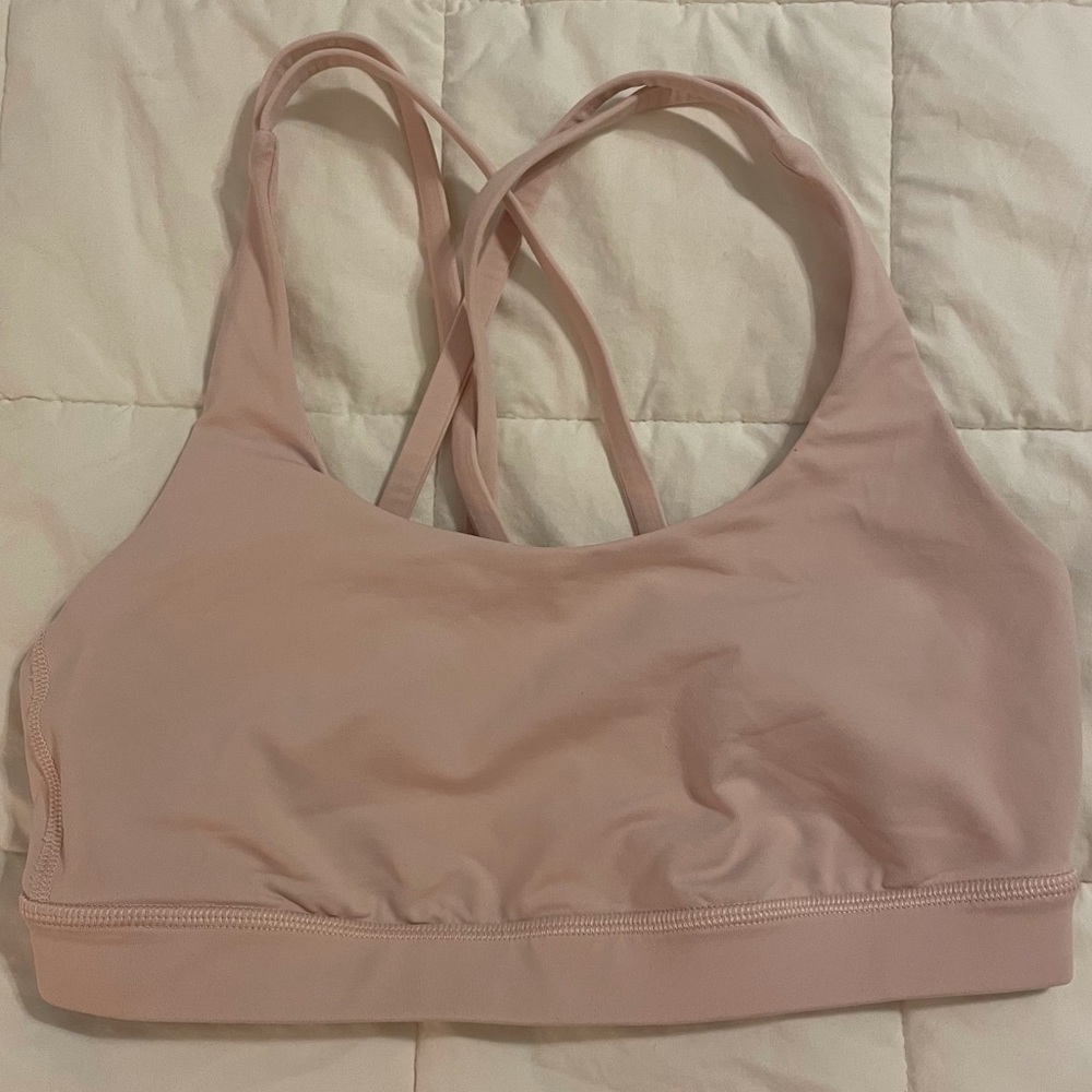 Lululemon Womens Size 6 Energy Bra, medium support, light pink